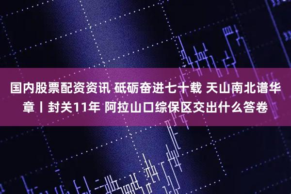 国内股票配资资讯 砥砺奋进七十载 天山南北谱华章丨封关11年 阿拉山口综保区交出什么答卷